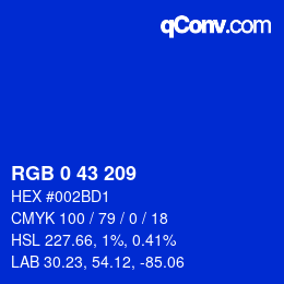 Color code: RGB 0 43 209 | qconv.com