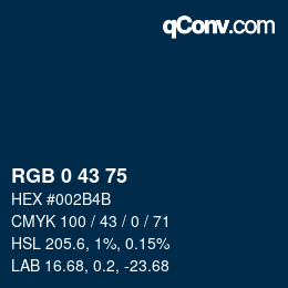 カラーコード: RGB 0 43 75 | qconv.com