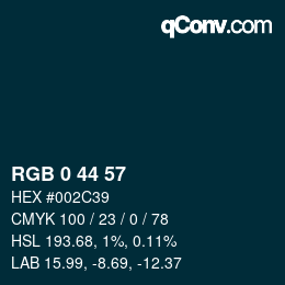カラーコード: RGB 0 44 57 | qconv.com
