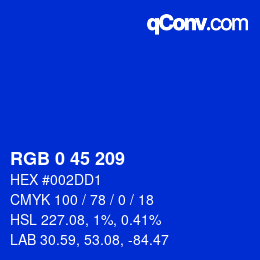颜色代码: RGB 0 45 209 | qconv.com