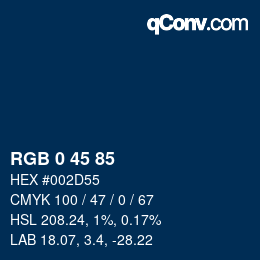 Color code: RGB 0 45 85 | qconv.com