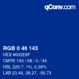 颜色代码: RGB 0 46 143 | qconv.com