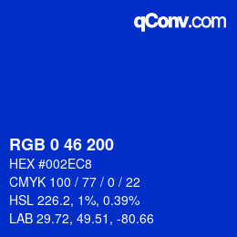 颜色代码: RGB 0 46 200 | qconv.com
