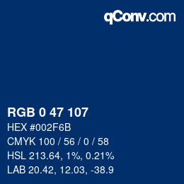 Color code: RGB 0 47 107 | qconv.com