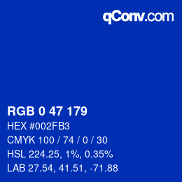 Color code: RGB 0 47 179 | qconv.com