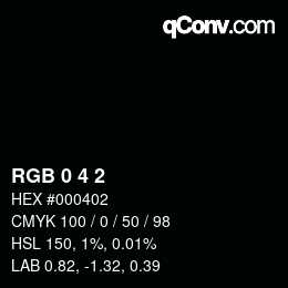 颜色代码: RGB 0 4 2 | qconv.com