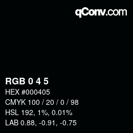 Color code: RGB 0 4 5 | qconv.com