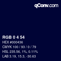 Color code: RGB 0 4 54 | qconv.com