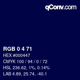 颜色代码: RGB 0 4 71 | qconv.com