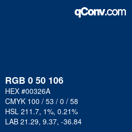 Color code: RGB 0 50 106 | qconv.com