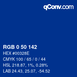 Color code: RGB 0 50 142 | qconv.com