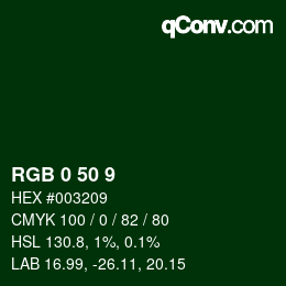 Color code: RGB 0 50 9 | qconv.com