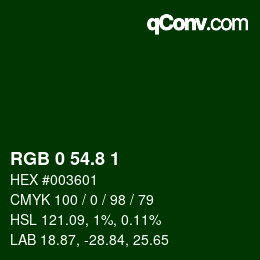 カラーコード: RGB 0 54.8 1 | qconv.com
