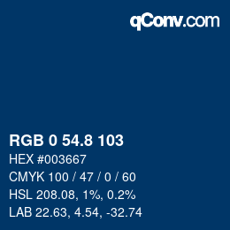 Color code: RGB 0 54.8 103 | qconv.com