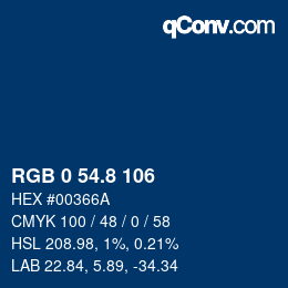 Color code: RGB 0 54.8 106 | qconv.com