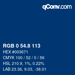 Color code: RGB 0 54.8 113 | qconv.com