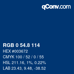 Color code: RGB 0 54.8 114 | qconv.com