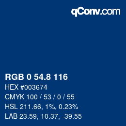 Color code: RGB 0 54.8 116 | qconv.com