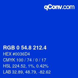 カラーコード: RGB 0 54.8 212.4 | qconv.com