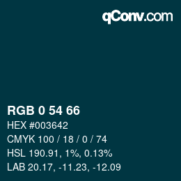 Color code: RGB 0 54 66 | qconv.com
