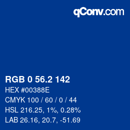 Color code: RGB 0 56.2 142 | qconv.com