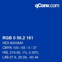 Código de color: RGB 0 56.2 161 | qconv.com