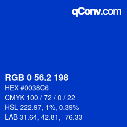 Color code: RGB 0 56.2 198 | qconv.com