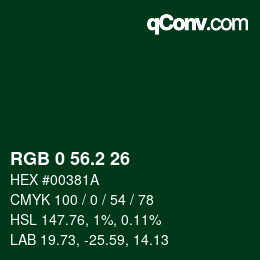 Color code: RGB 0 56.2 26 | qconv.com