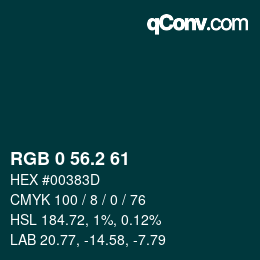 Color code: RGB 0 56.2 61 | qconv.com