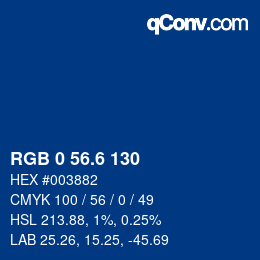 カラーコード: RGB 0 56.6 130 | qconv.com