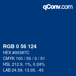 カラーコード: RGB 0 56 124 | qconv.com