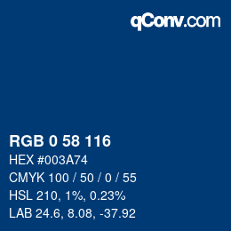 颜色代码: RGB 0 58 116 | qconv.com