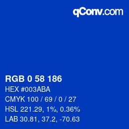 Código de color: RGB 0 58 186 | qconv.com