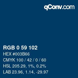 Color code: RGB 0 59 102 | qconv.com