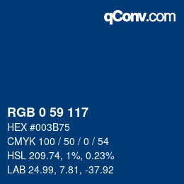 Farbcode: RGB 0 59 117 | qconv.com