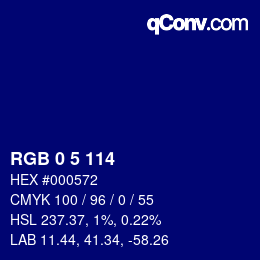 Color code: RGB 0 5 114 | qconv.com