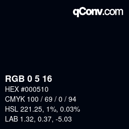 Color code: RGB 0 5 16 | qconv.com