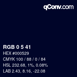 Color code: RGB 0 5 41 | qconv.com