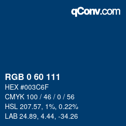 颜色代码: RGB 0 60 111 | qconv.com