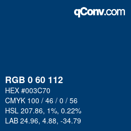 Color code: RGB 0 60 112 | qconv.com
