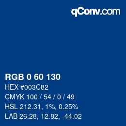 颜色代码: RGB 0 60 130 | qconv.com