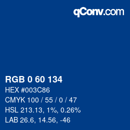 颜色代码: RGB 0 60 134 | qconv.com