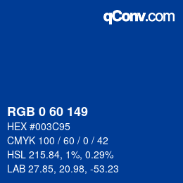 Código de color: RGB 0 60 149 | qconv.com