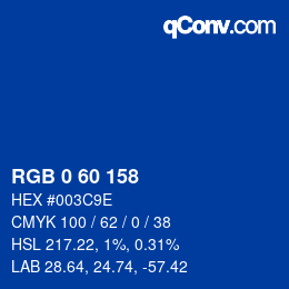 Farbcode: RGB 0 60 158 | qconv.com