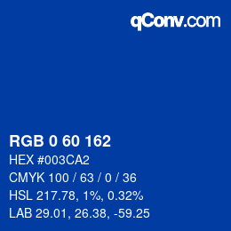 Color code: RGB 0 60 162 | qconv.com