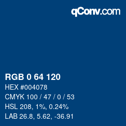 Farbcode: RGB 0 64 120 | qconv.com