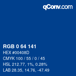 Color code: RGB 0 64 141 | qconv.com