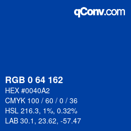 Color code: RGB 0 64 162 | qconv.com