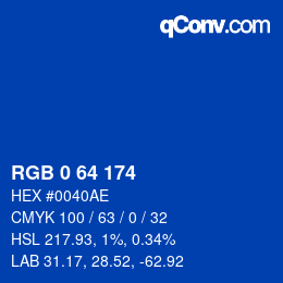 Color code: RGB 0 64 174 | qconv.com
