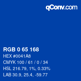 Color code: RGB 0 65 168 | qconv.com